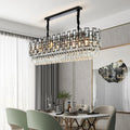 Black Crystal Linear chandelier - Kora Lane for dining room view 1