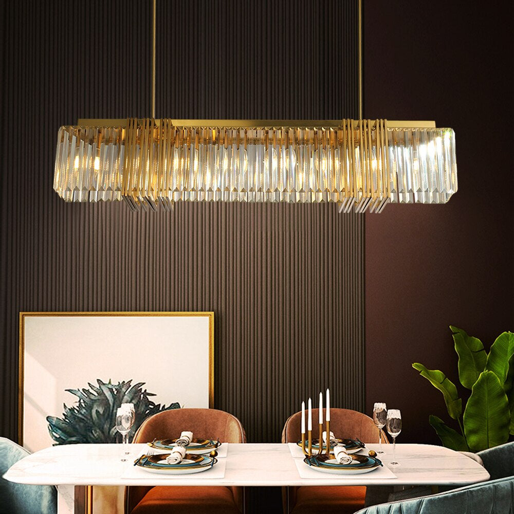 Gold Crystal chandelier - Sabine Court for dining room view 1