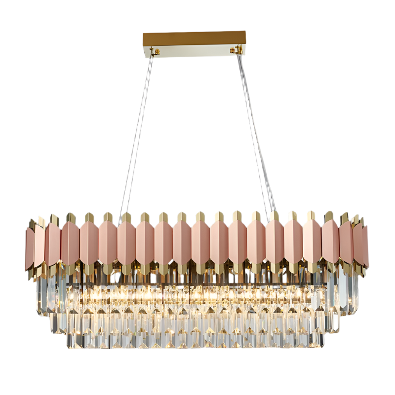 Clear Crystal Linear chandelier - Selene House for dining room view 7