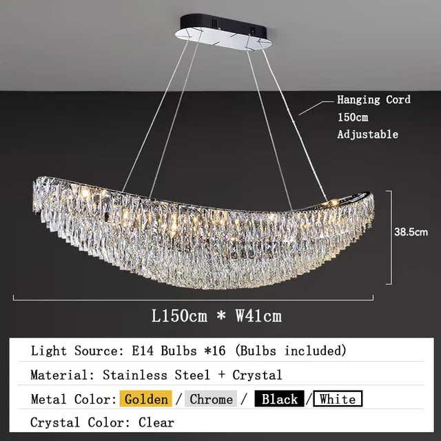Clear Crystal Round chandelier - Iris Lane for dining room view 5