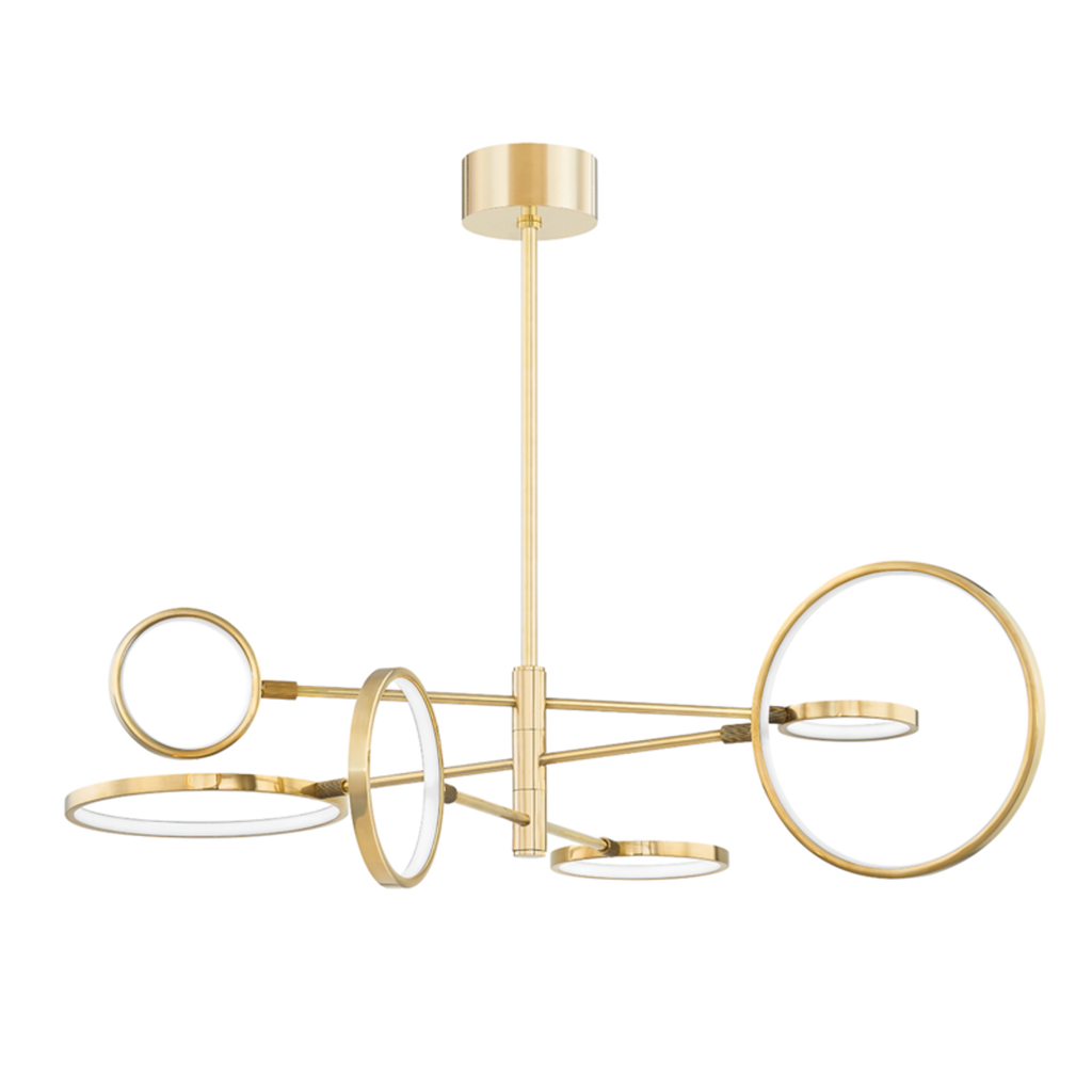 Aged Brass Brass Sputnik chandelier - Gilda Dawn for dining room view 2