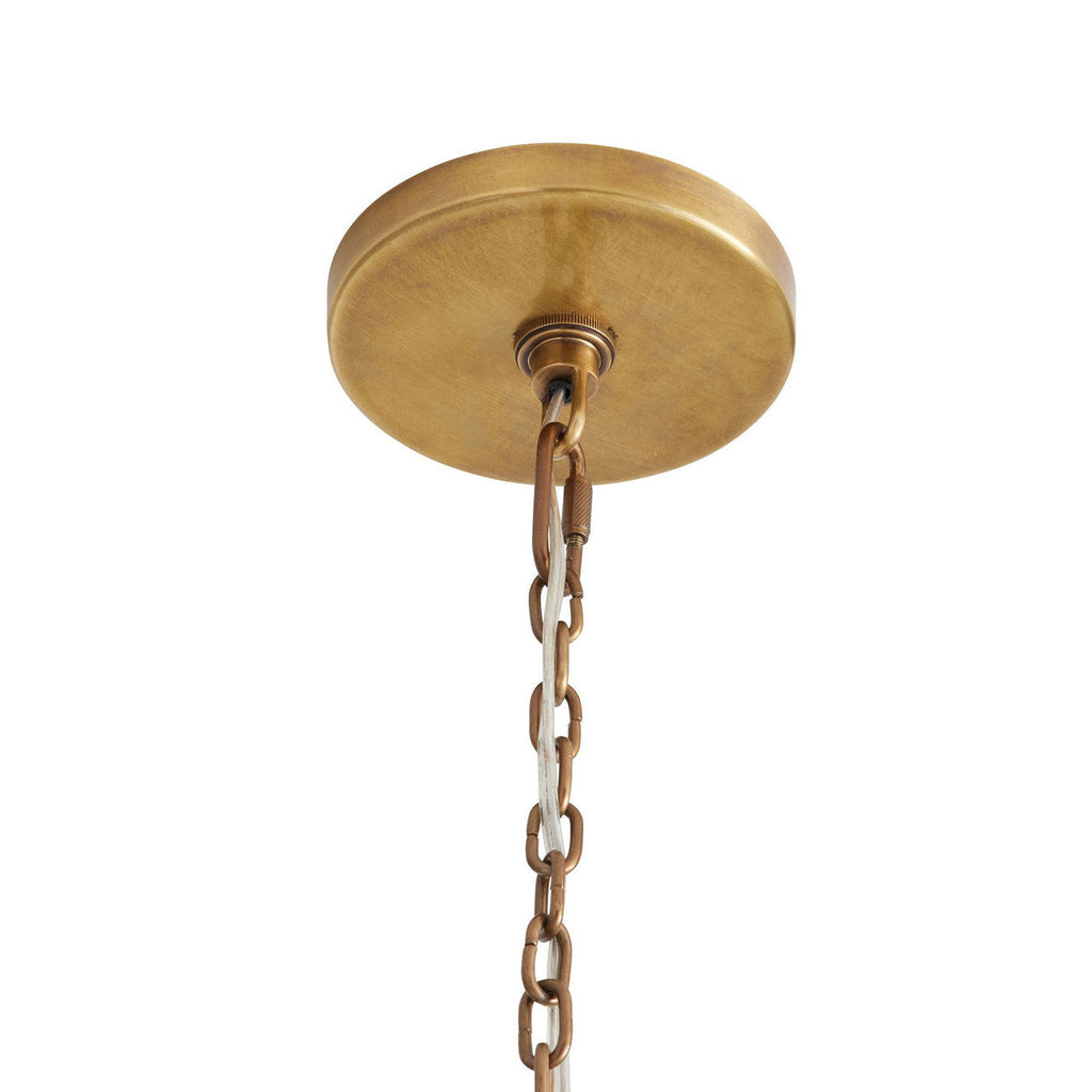 Antique Brass Glass Linear chandelier - Avon Meadow for dining room view 9