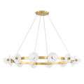 Aged Brass Alabaster Candle chandelier - Solene Gleam for dining room view 1
