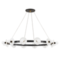 Brass Alabaster Candle chandelier - Isla Gleam for dining room view 1