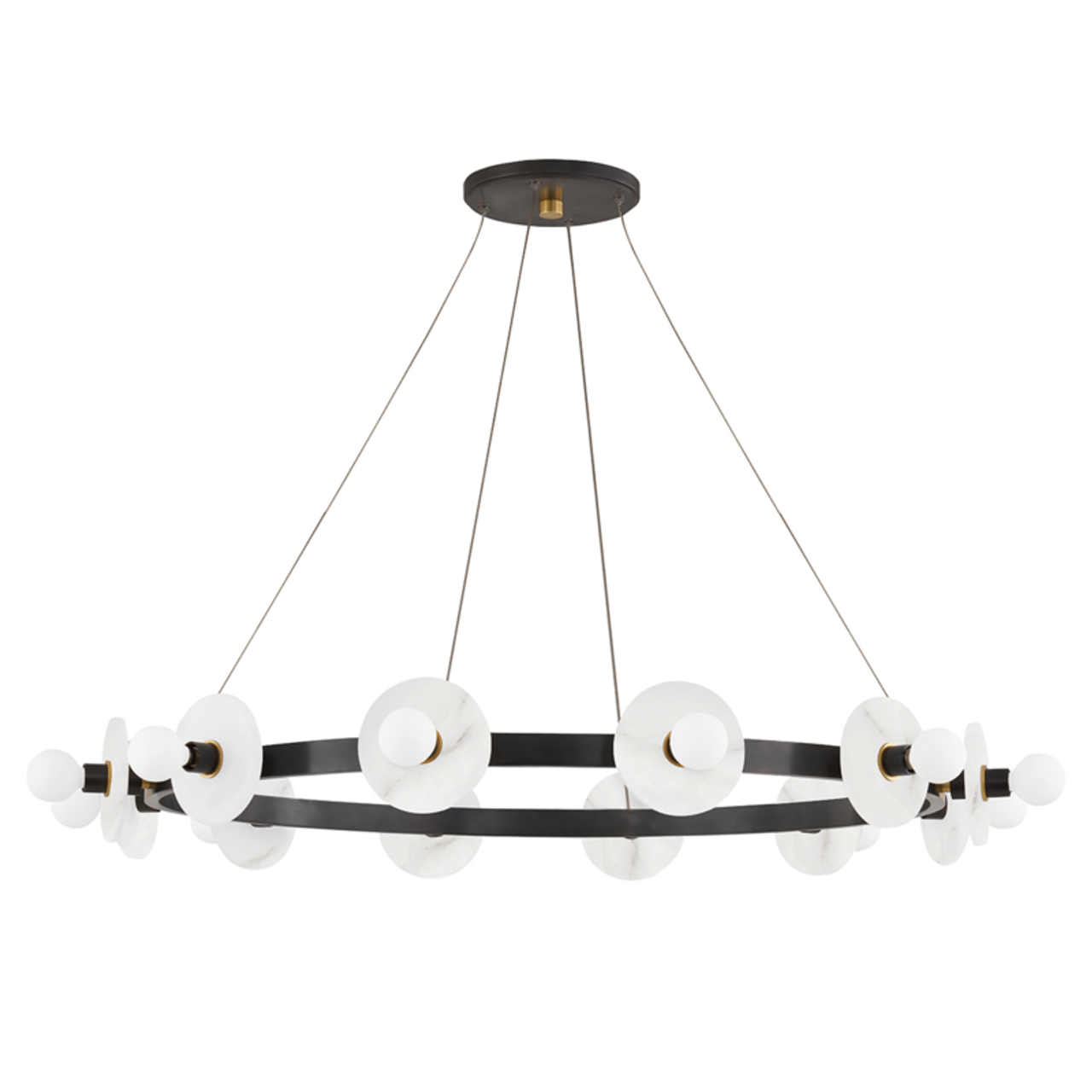 Brass Alabaster Candle chandelier - Isla Gleam for dining room view 1