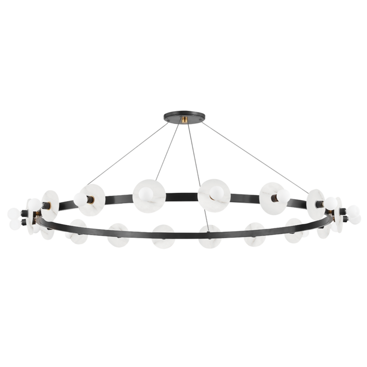 Bronze Alabaster Candle chandelier - Ansel Peak for dining room view 1