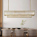 Gold Crystal Linear chandelier - Rosa Court for dining room view 1
