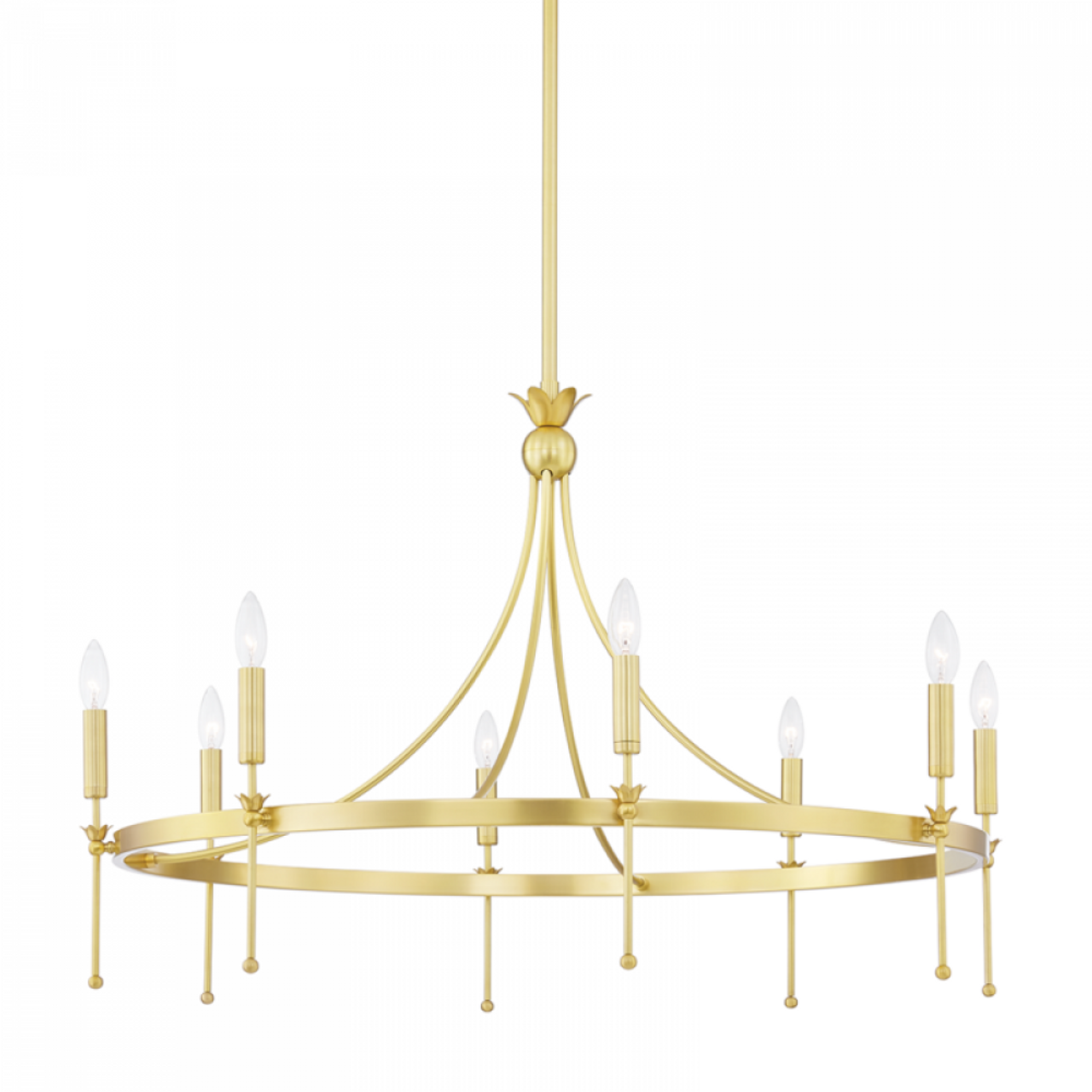Brass Brass Candle chandelier - Juno Peak for dining room view 1