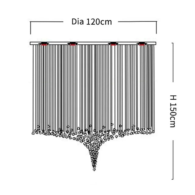 White Crystal Linear chandelier - Galen House for dining room view 6