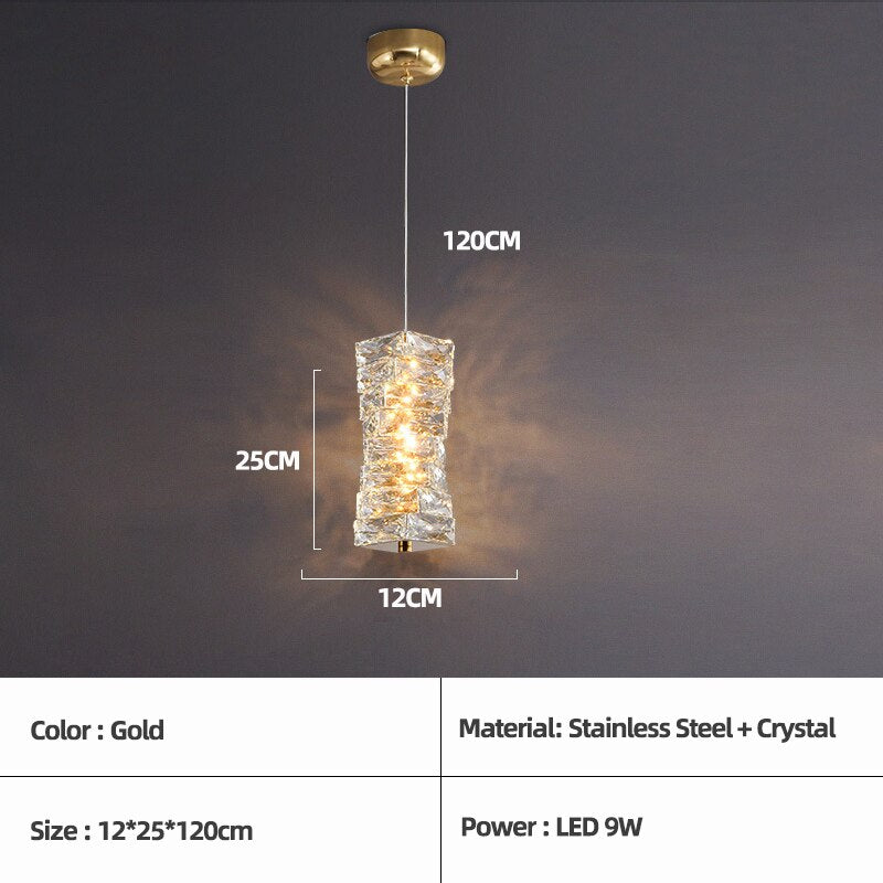 Clear Crystal Linear chandelier - Winslow Bay for dining room view 7
