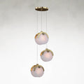 Brass Alabaster Linear chandelier - Belen Stone for dining room view 1