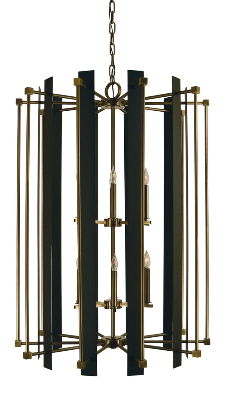 Matte Black Metal Round chandelier - Viana Ray for dining room view 2