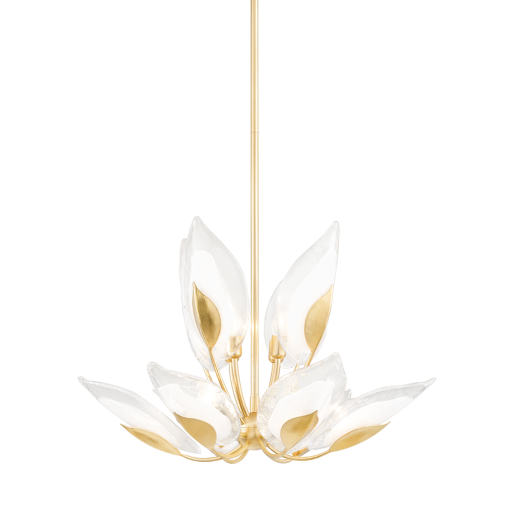 Polished Nickel Crystal Candle chandelier - Siena Dawn for dining room view 2