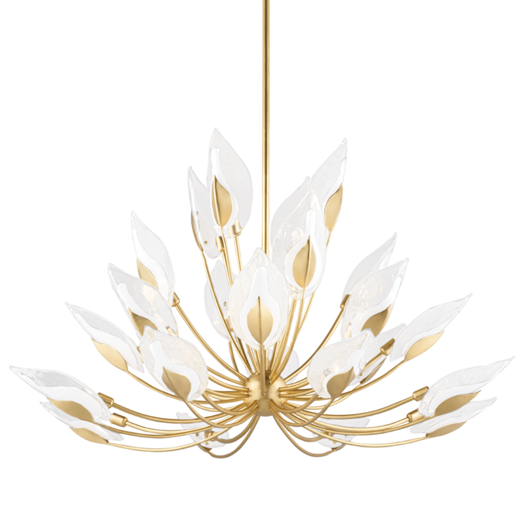 White Glass Candle chandelier - Eden Gleam for dining room view 2