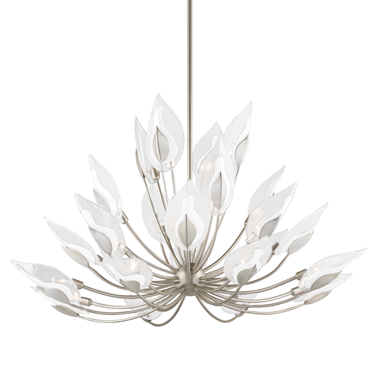 White Glass Candle chandelier - Dune Gleam for dining room view 1