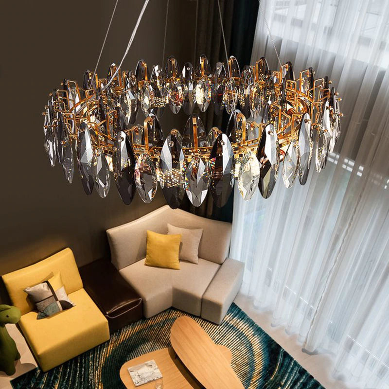 Polished Crystal Round chandelier - Siena House for dining room view 4