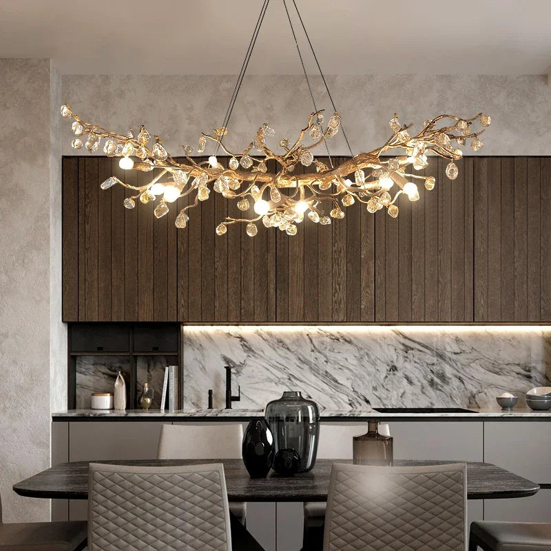 Clear Crystal chandelier - Gemma Court for dining room view 3