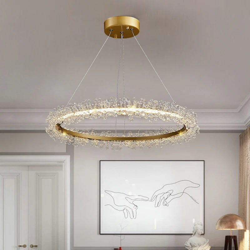 Chrome Crystal Round chandelier - Nico Court for dining room view 3