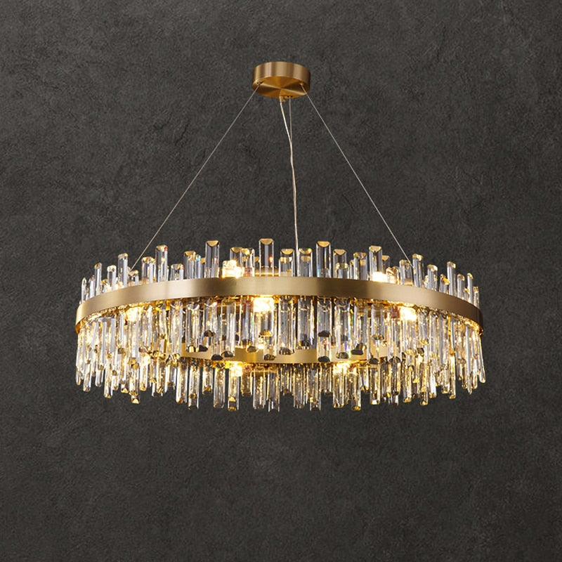 Clear Crystal Round chandelier - Aurelia Bay for dining room view 2
