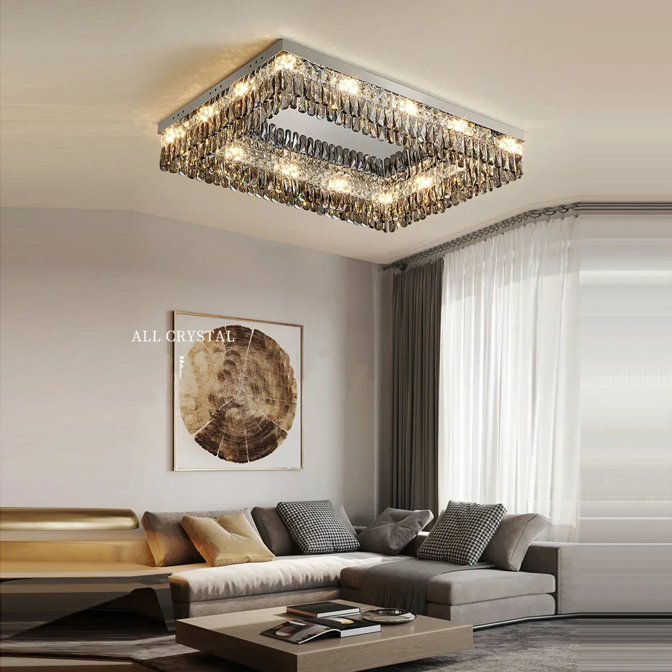 Clear Crystal Round chandelier - Rhea Bay for dining room view 6