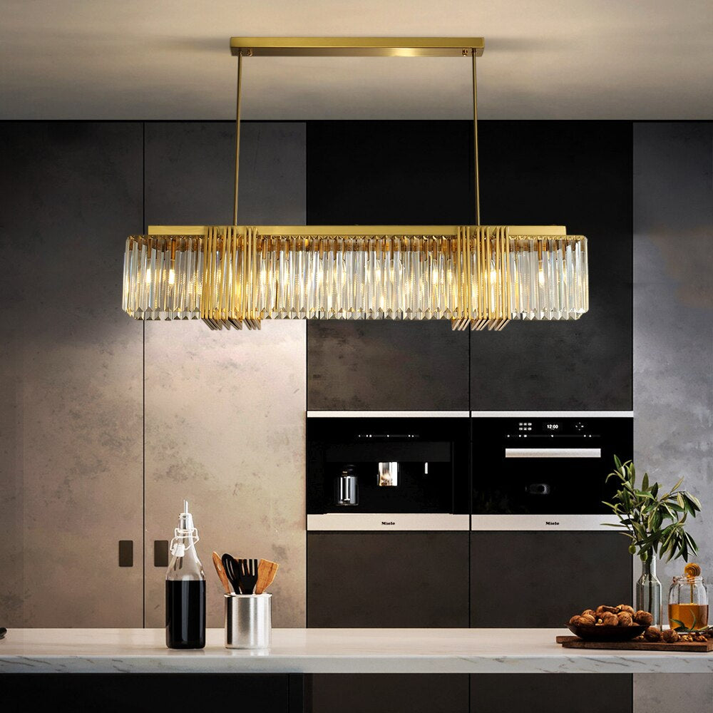Gold Crystal chandelier - Sabine Court for dining room view 3