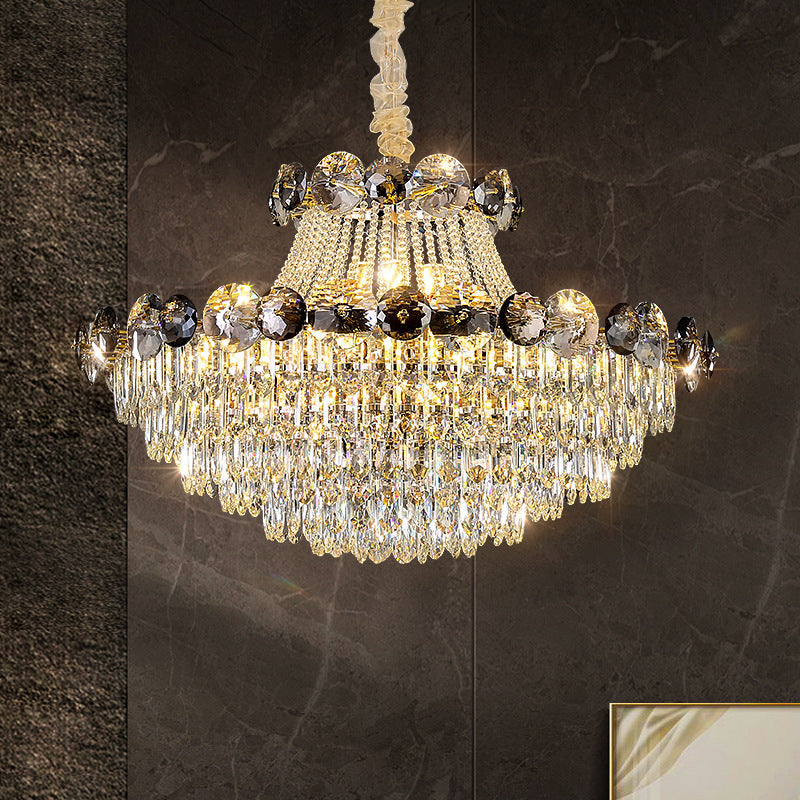 Clear Crystal Round chandelier - Xara House for dining room view 2