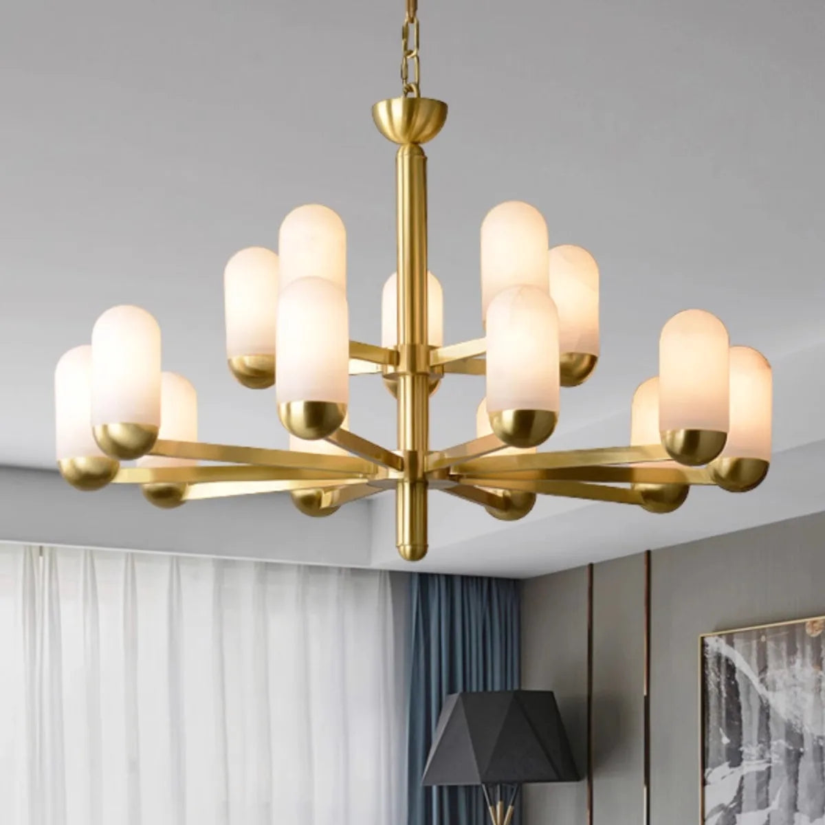 Brass Brass chandelier - Thalia House for dining room view 2