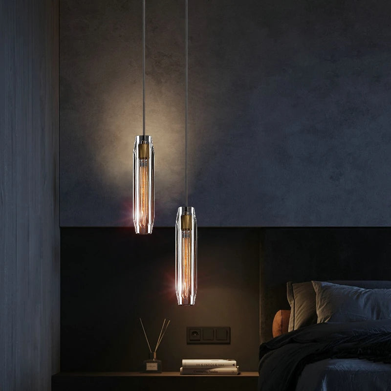 Copper Crystal Linear chandelier - Arden Bay for dining room view 6