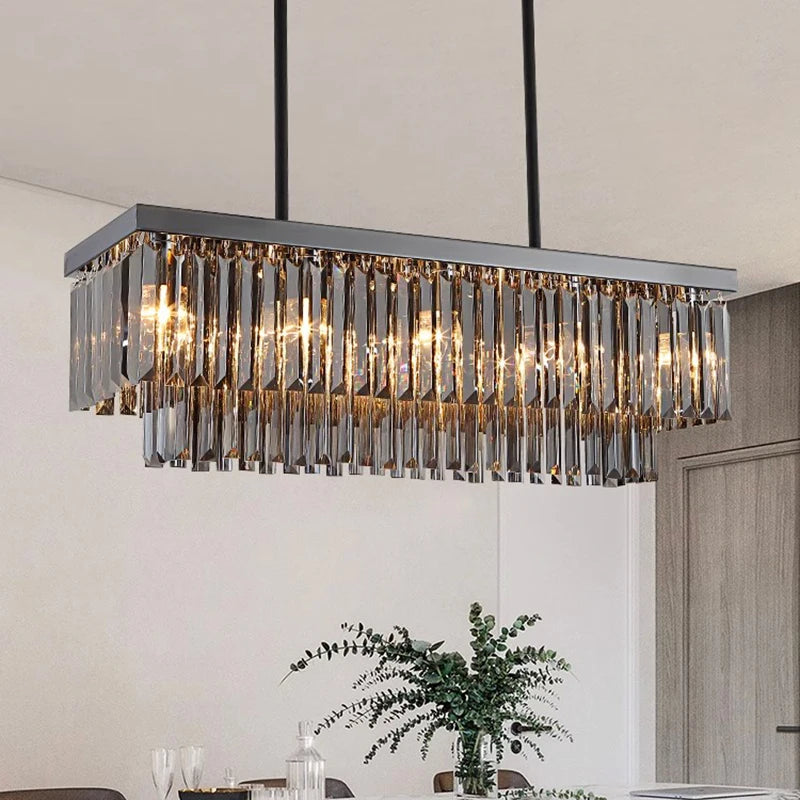 Black Crystal chandelier - Willa Court for dining room view 2