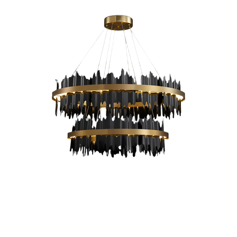 Brass Crystal Tiered chandelier - Kaia House for dining room view 7
