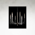 Polished Nickel Acrylic Round chandelier - Xara Stone for dining room view 1