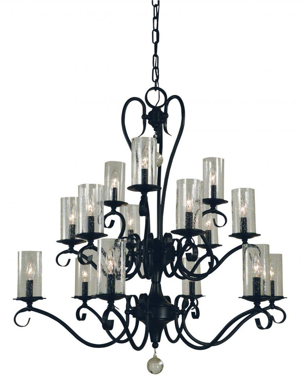 Matte Black Metal Candle chandelier - Zelia Ray for dining room view 1