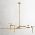 Brass Alabaster Linear chandelier - Vela Court for dining room view 1