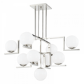 Nickel Glass chandelier - Selene Harbor for dining room view 1