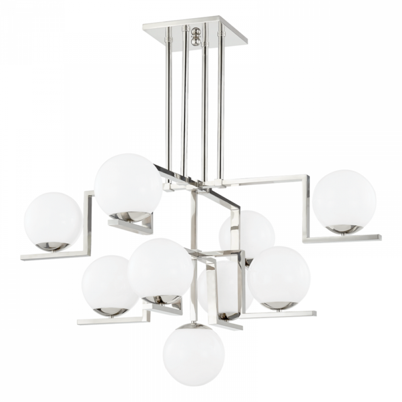 Nickel Glass chandelier - Selene Harbor for dining room view 1