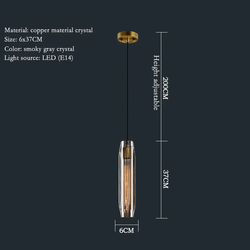 Copper Crystal Linear chandelier - Arden Bay for dining room view 7