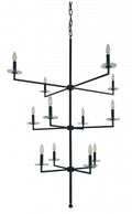 Polished Nickel Crystal Candle chandelier - Willa Gleam for dining room view 1