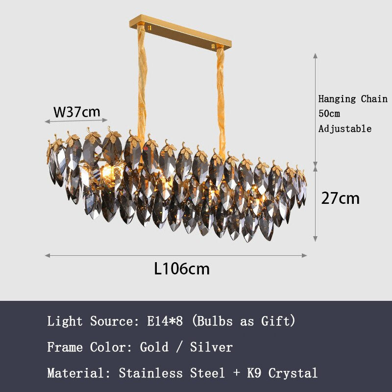 Gold Crystal chandelier - Zelia Bay for dining room view 9