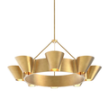 Gold Glass Linear chandelier - Kaia Gleam for dining room view 1