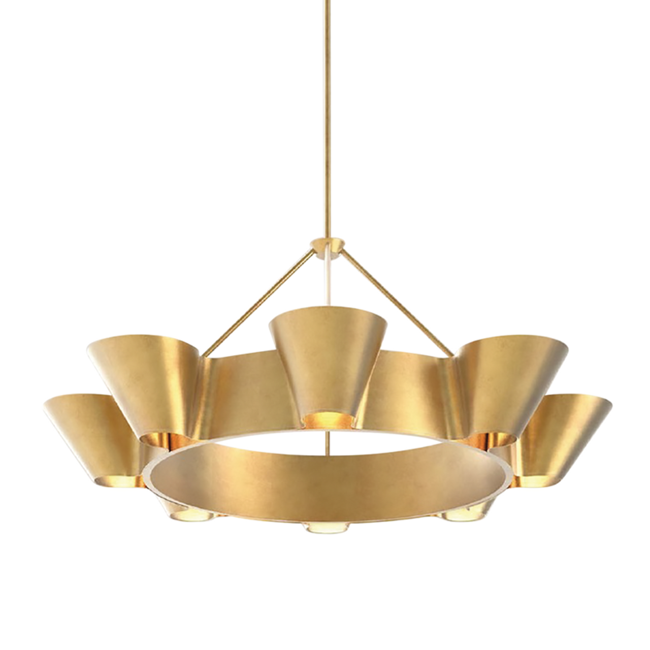 Gold Glass Linear chandelier - Kaia Gleam for dining room view 1