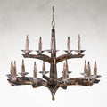 Antique Brass Crystal chandelier - Dune Stone for dining room view 1