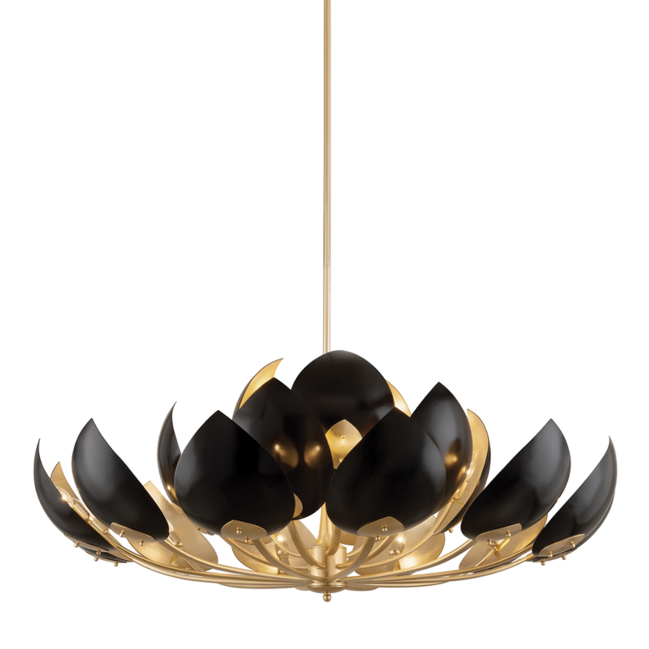 Black Brass Candle chandelier - Aria Dawn for dining room view 1