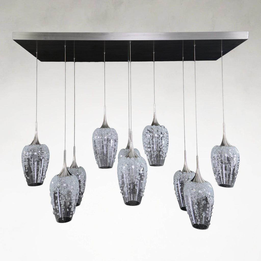 Acrylic Linear chandelier - Clara Stone for dining room view 3