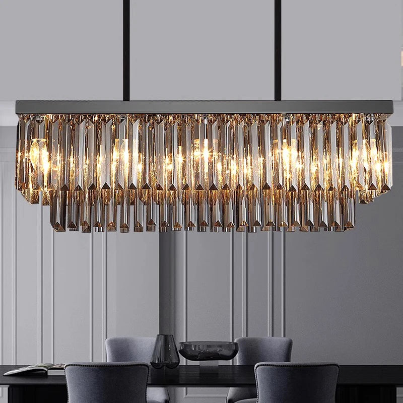 Black Crystal chandelier - Willa Court for dining room view 3