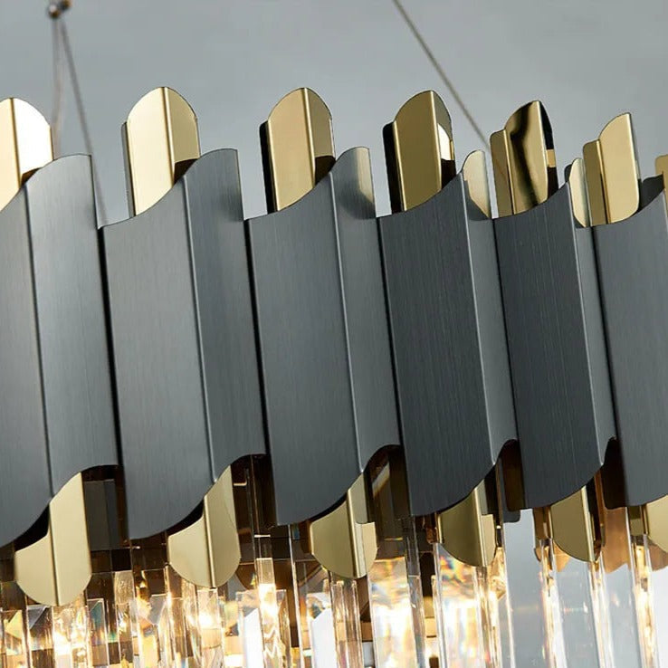 Clear Crystal Linear chandelier - Ottilie Lane for dining room view 4