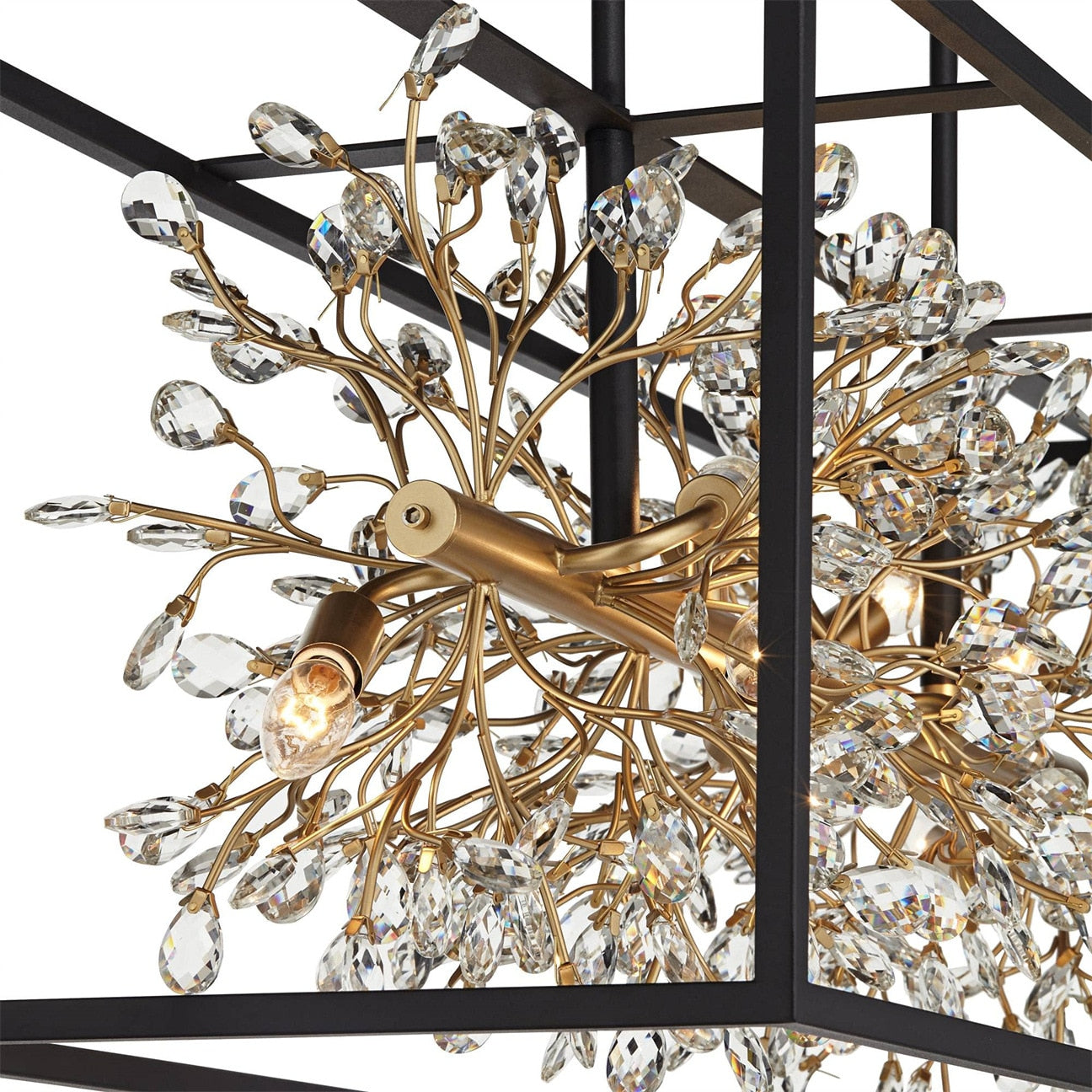 Black Crystal Linear chandelier - Vela Lane for dining room view 3