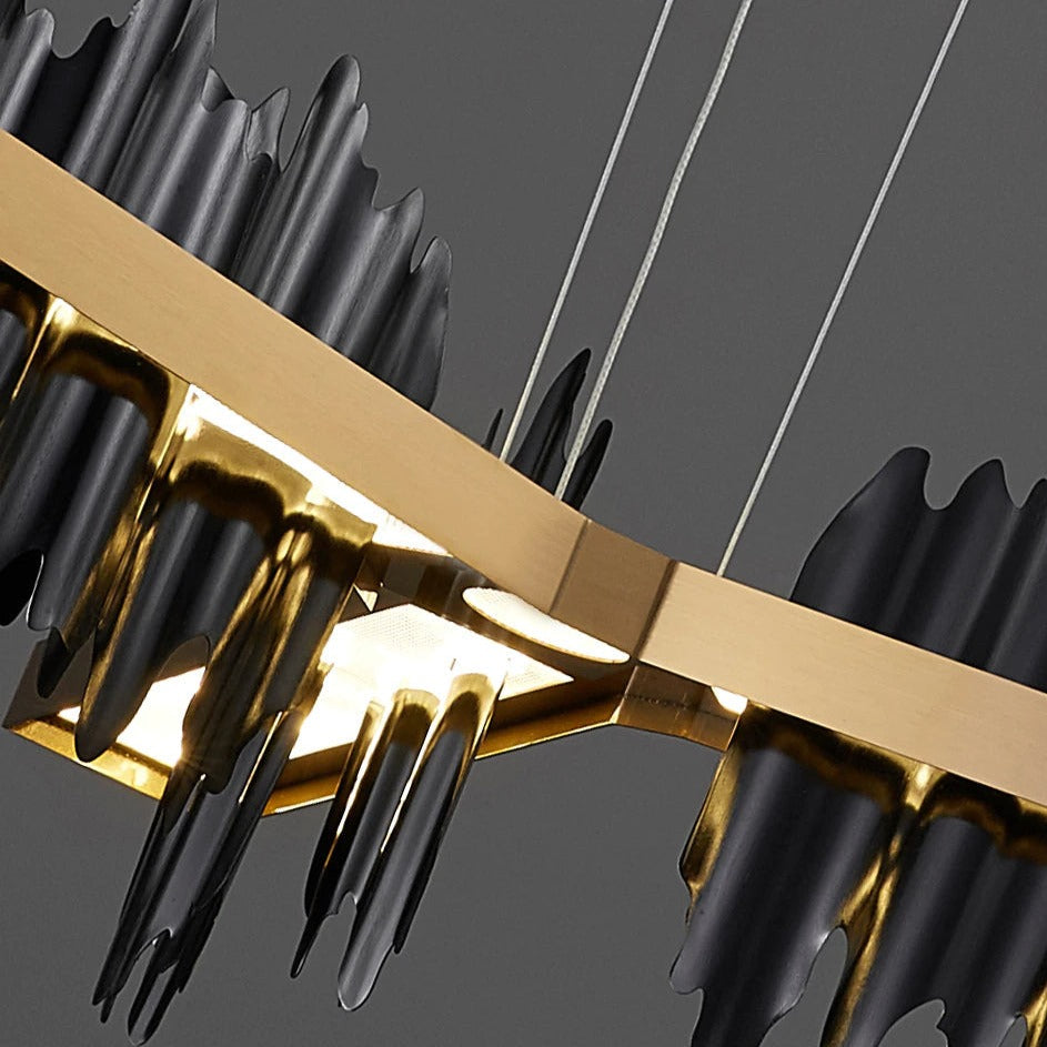 Copper Steel chandelier - Maris House for dining room view 4