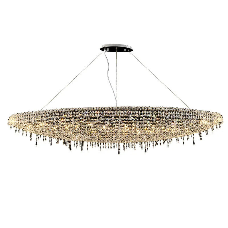 White Crystal Linear chandelier - Una Court for dining room view 8