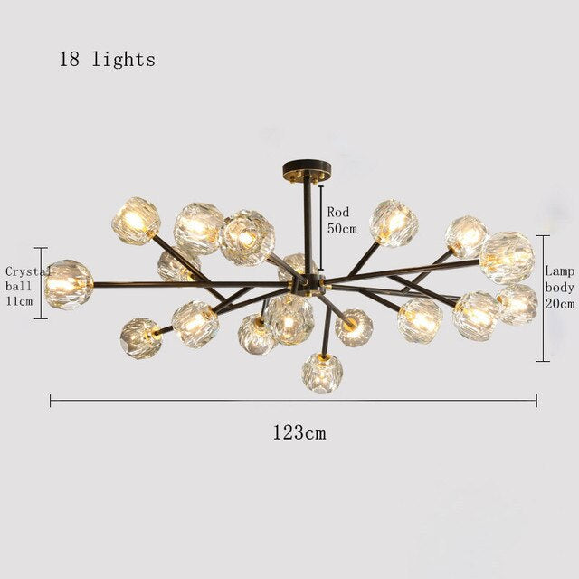 Black Crystal Branch chandelier - Kairo Bay for dining room view 10