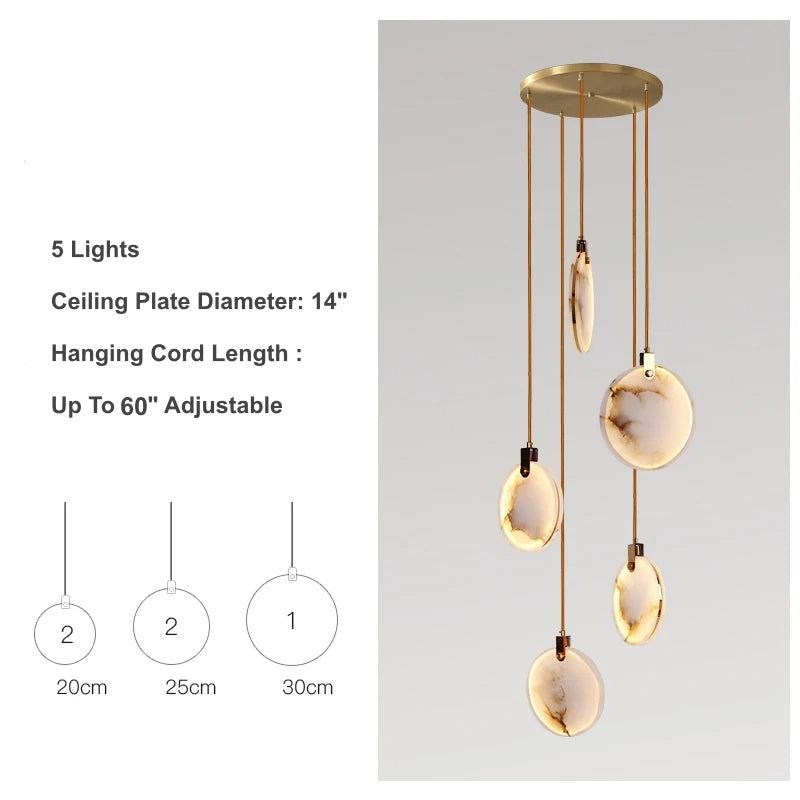 Natural Marble Linear chandelier - Piper Lane for dining room view 9